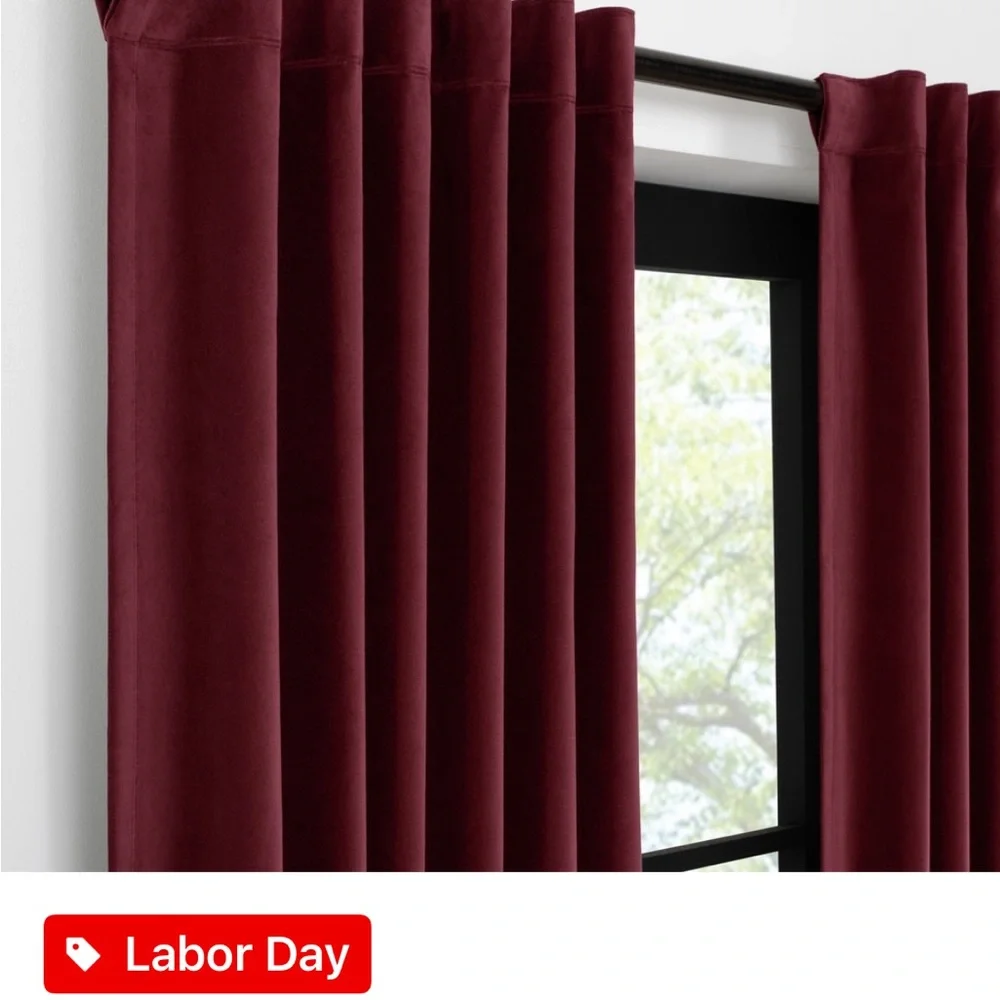 Cotton velvet curtain - Picture 3 of 3